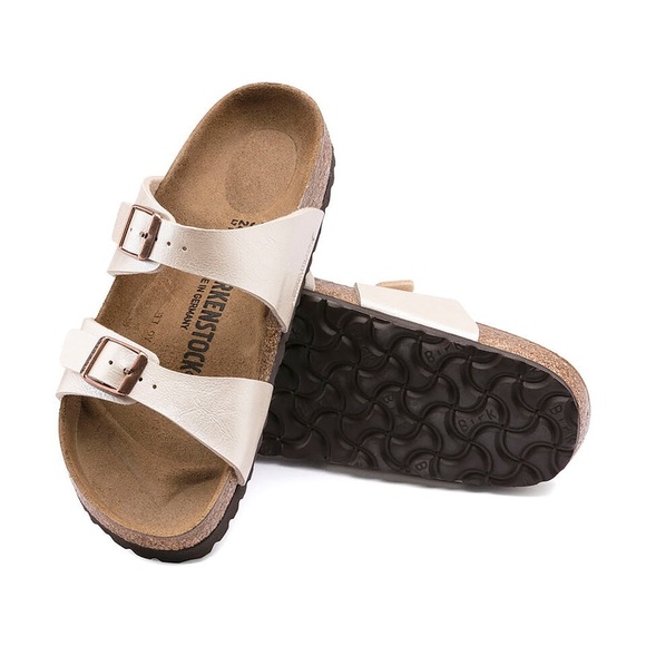 Birkenstock Shoes - Birkenstock Sydney Sandals 2 Straps Buckles Graceful Pearl White Germany Unisex
